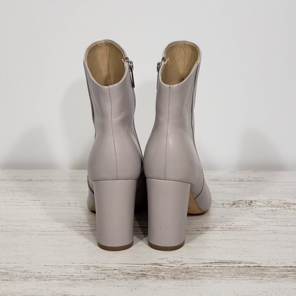 Marc Fisher Taupe Grey Leather Bootie 3.5" Heel Size 8.5 - Picture 5 of 8